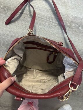 Michael Kors Burgundy Leather Crossbody Bag